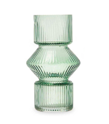 Design Vase green glass 10.5x10.5x17.5cm