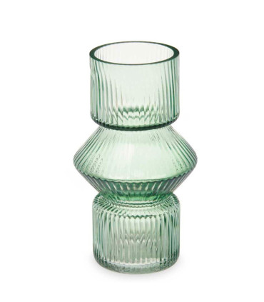 Design Vase green glass 10.5x10.5x17.5cm