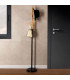 Porte-manteau sur pied rond noir et bois 28x28x171cm