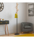 Porte-manteau sur pied rond noir et bois 28x28x171cm