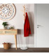 Porte-manteau sur pied rond blanc et bois 28x28x171cm