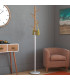 Porte-manteau sur pied rond blanc et bois 28x28x171cm
