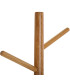 Porte-manteau sur pied rond blanc et bois 28x28x171cm