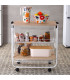 Table roulante pliable blanc et bois 68x40x70cm