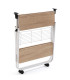 Table roulante pliable blanc et bois 68x40x70cm