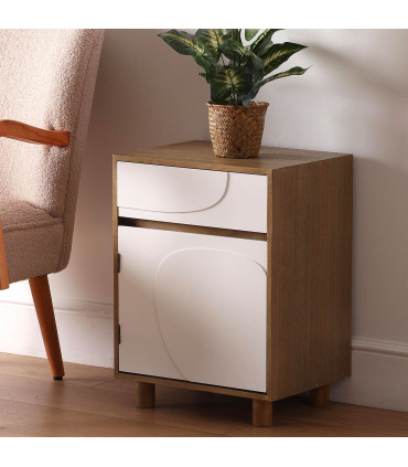 Night Stand wood and white 40x30x53cm