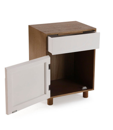 Night Stand wood and white 40x30x53cm