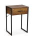 Night Stand MDF Wood and black metal 41x30x60cm