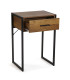Table de chevet bois et métal noir 1 tiroir 41x30x60cm