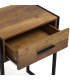 Night Stand MDF Wood and black metal 41x30x60cm