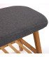 Banquette d'entrée pour chaussures en bois et tissu gris 90x34x44cm