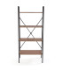 Shelf Wood and Black Metal 63x32x148cm