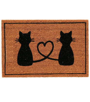 Paillasson coco chats coeur 60x40x1.5cm