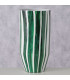 Vase design céramique vert et blanc 26x26x51cm