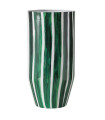 Vase design céramique vert et blanc 26x26x51cm