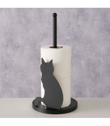 Porte papier WC réserve métal noir 15x15x31cm