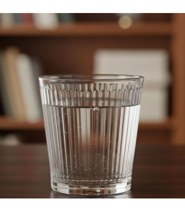Set de 3 verres à eau en verre strié 24cl