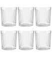Set de 6 verres à eau en verre strié 26.5cl