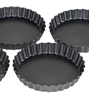 Set de 4 moules à tartelettes 12x12x2cm