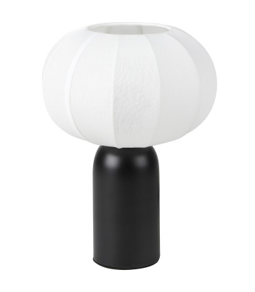 Lampe à poser en céramique noire et abat-jour nuage 22x22x28cm