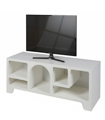Meuble de télévision design blanc niches 120x40x50cm