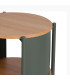 Table de chevet ronde métal vert et bois 2 niveaux 44x44x44cm