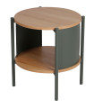 Night Stand green Metal and Wood 44x44x44cm