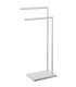 Porte serviette sur pied en métal blanc 2 bras 37x20x79cm