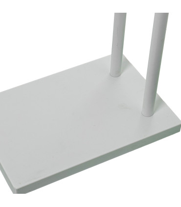 Porte serviette sur pied en métal blanc 2 bras 37x20x79cm