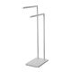 Porte serviette sur pied en métal blanc 2 bras 37x20x79cm