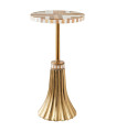 Table d'appoint en métal doré et plateau bois 25x25x41cm
