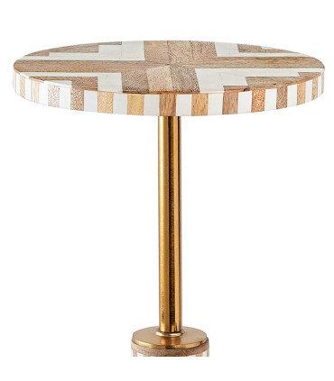 Side Table Golden Metal and Mirror 48x48x60cm