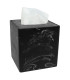 Boîte à mouchoirs carrée polypropylène effet marbre noir 13.5x13.5x14.5cm