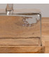 Plat à cake en bois de manguier avec cloche en verre 14x32x14cm