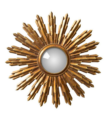 Wall mirror gold polyresin Convex 22.5x43cm