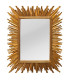 Miroir convexe rectangulaire en résine dorée soleil 23.5x28.5cm
