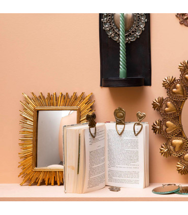 Wall mirror gold polyresin Convex 23.5x28.5cm