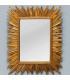 Miroir convexe rectangulaire en résine dorée soleil 23.5x28.5cm