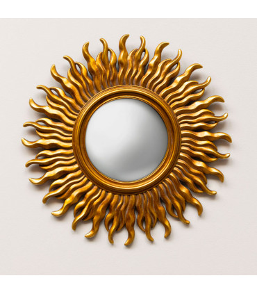 Wall mirror gold polyresin Convex 22.5x43cm