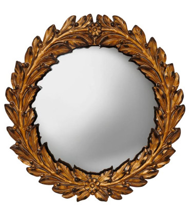 Wall mirror gold polyresin Convex 19x19cm