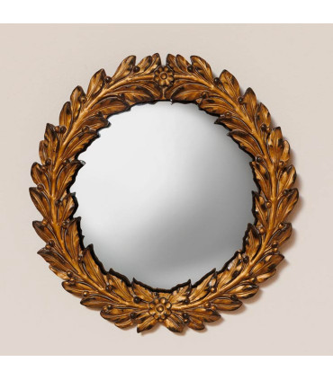 Wall mirror gold polyresin Convex 19x19cm