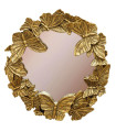 Wall mirror gold polyresin butterflies 29x29cm