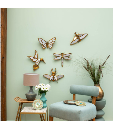 Wall Decoration gold resine dragonfly 26x35cm