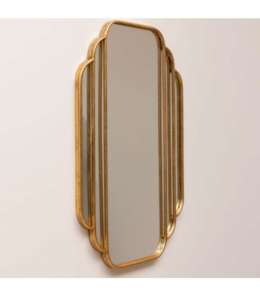 Miroir en métal doré art déco 63.5x2.5x90cm