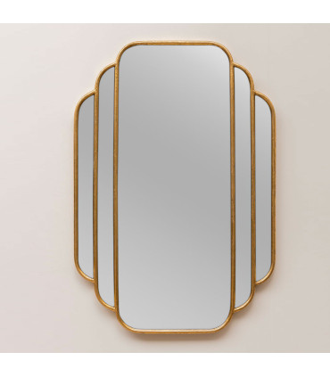 Miroir en métal doré art déco 63.5x2.5x90cm