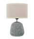 Lampe à poser en céramique grise et abat-jour beige 20x20x28cm