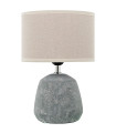Lampe à poser en céramique grise et abat-jour beige antique 20x20x28cm