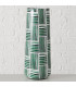 Vase design en fer émaillé vert et blanc 19x19x50cm