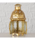 Gold metal lantern 10x10x21cm