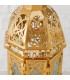 Gold metal lantern 10x10x21cm